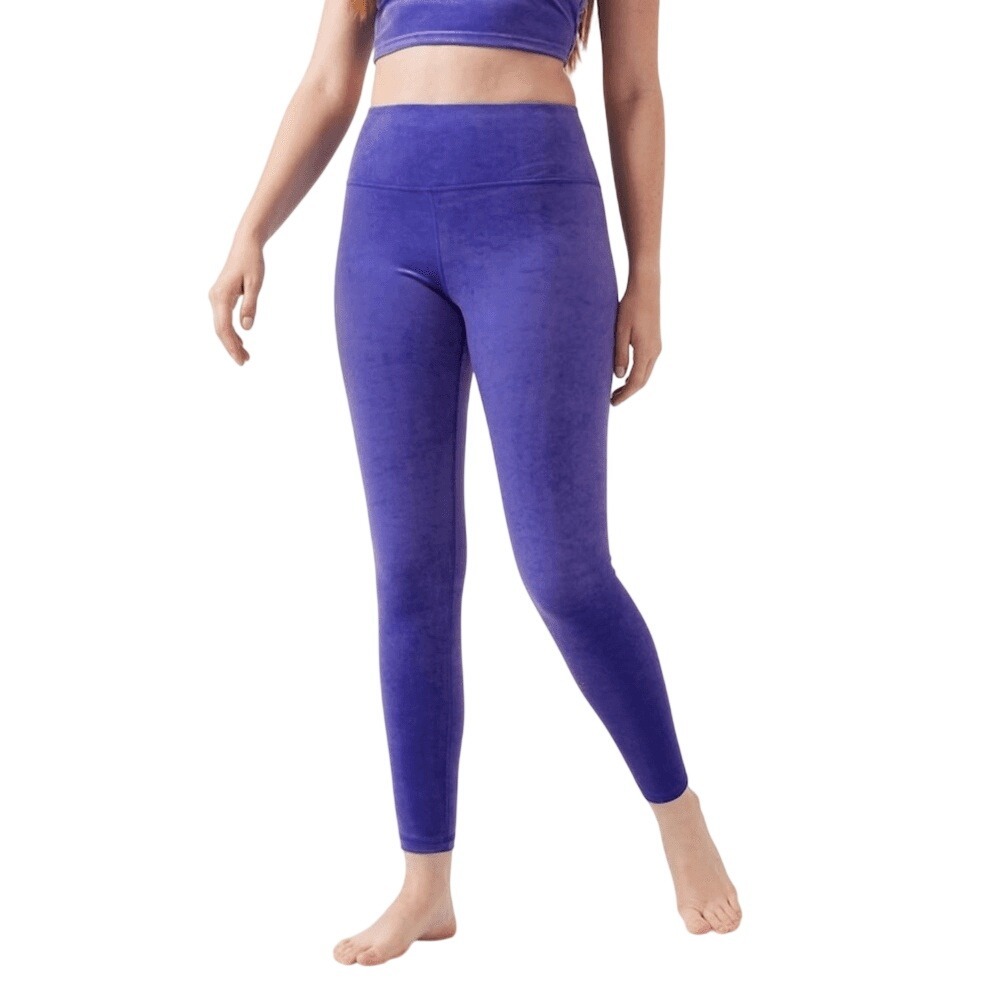 Athleta Elation Velvet Tight Purple High Rise Leggings 467925-02 Womens Large